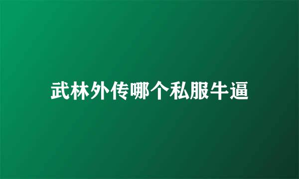 武林外传哪个私服牛逼