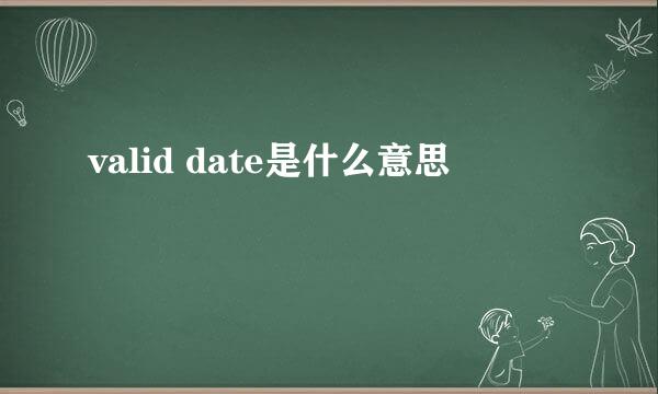 valid date是什么意思