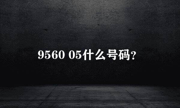 9560 05什么号码？