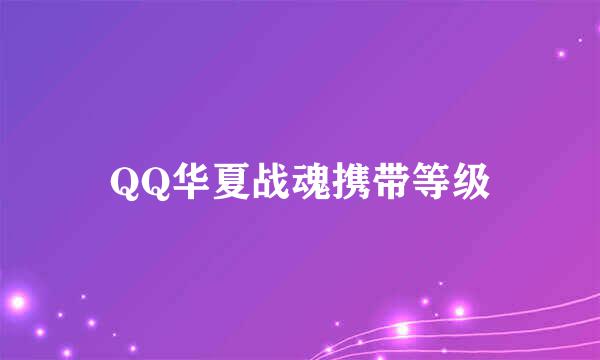 QQ华夏战魂携带等级