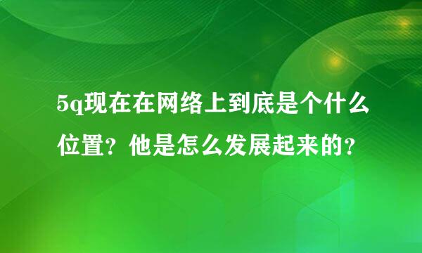 5q现在在网络上到底是个什么位置？他是怎么发展起来的？