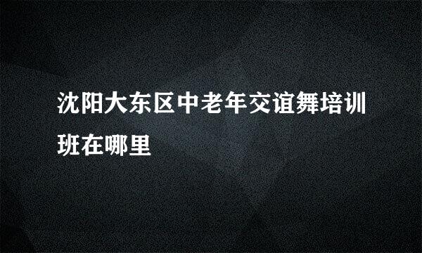 沈阳大东区中老年交谊舞培训班在哪里