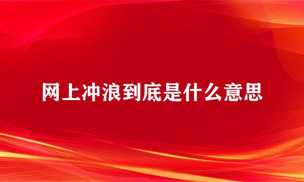 网上冲浪到底是什么意思