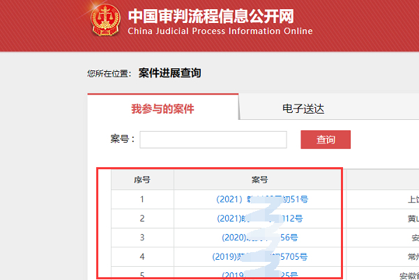 中国审判流程信息公开网如何查询案号？