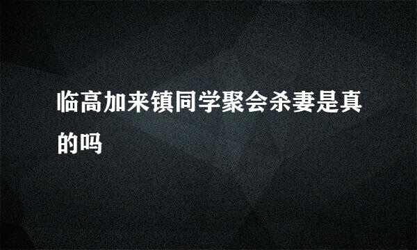 临高加来镇同学聚会杀妻是真的吗