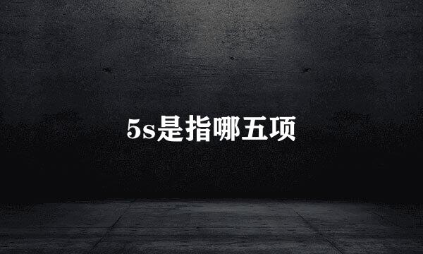 5s是指哪五项