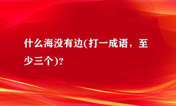 什么海没有边(打一成语，至少三个)？