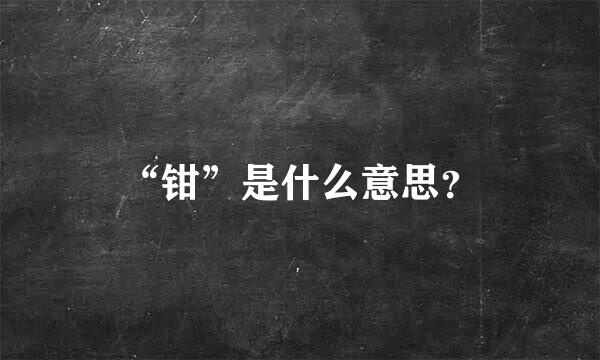 “钳”是什么意思？