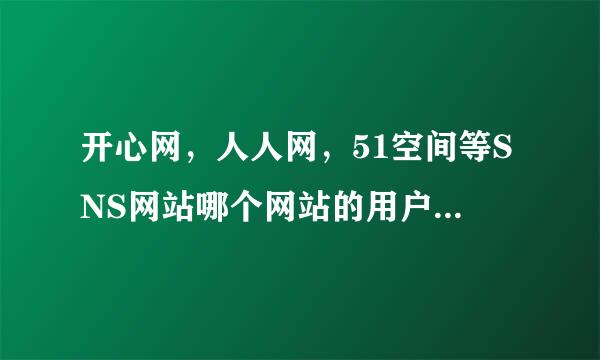 开心网，人人网，51空间等SNS网站哪个网站的用户年龄更趋成人化？