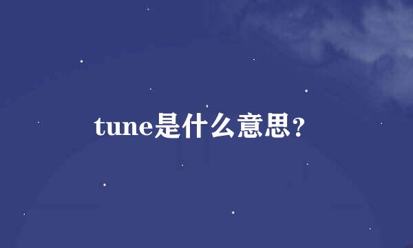 tune是什么意思？