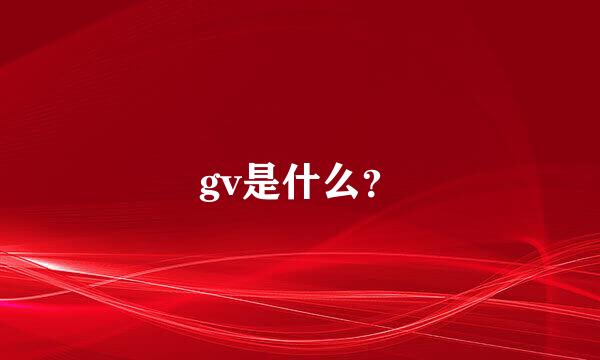 gv是什么？