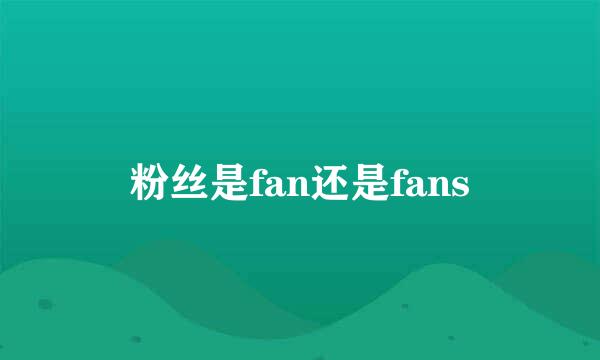 粉丝是fan还是fans