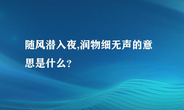 随风潜入夜,润物细无声的意思是什么？