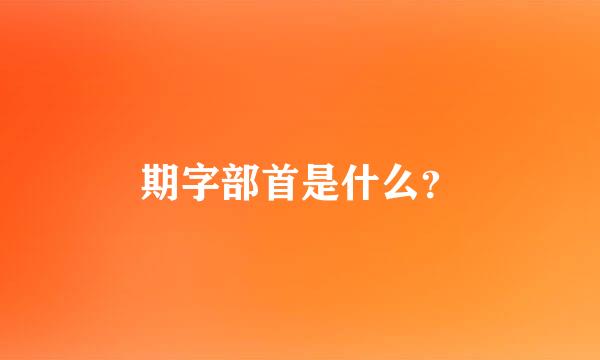 期字部首是什么？