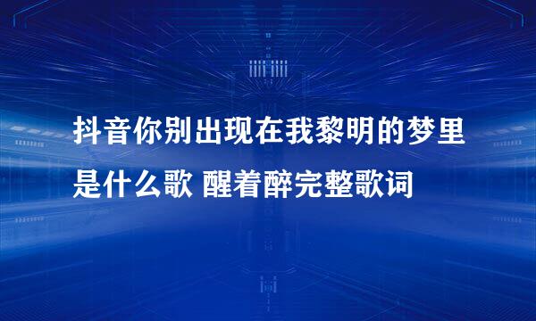 抖音你别出现在我黎明的梦里是什么歌 醒着醉完整歌词