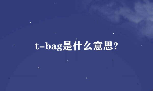 t-bag是什么意思?