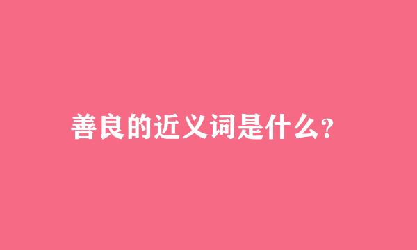 善良的近义词是什么？