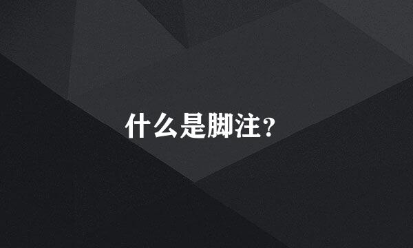 什么是脚注？