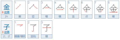 金子的拼音怎么写的