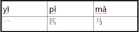 一匹马三字怎么注音