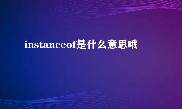 instanceof是什么意思哦