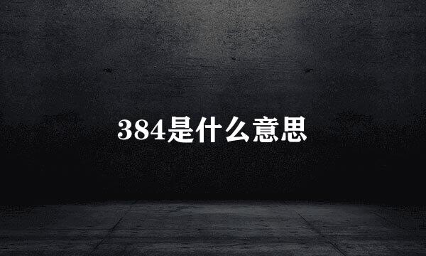 384是什么意思