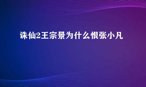 诛仙2王宗景为什么恨张小凡