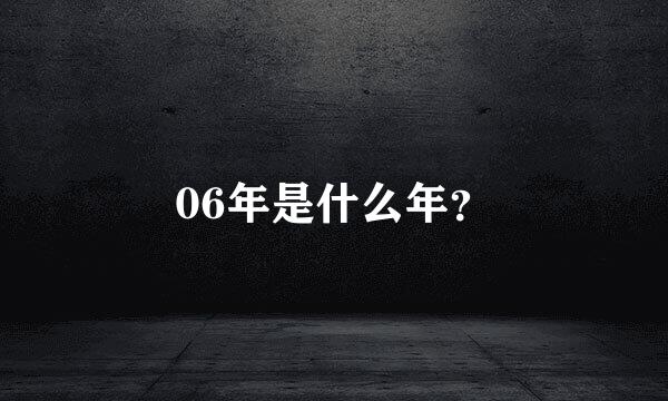 06年是什么年？