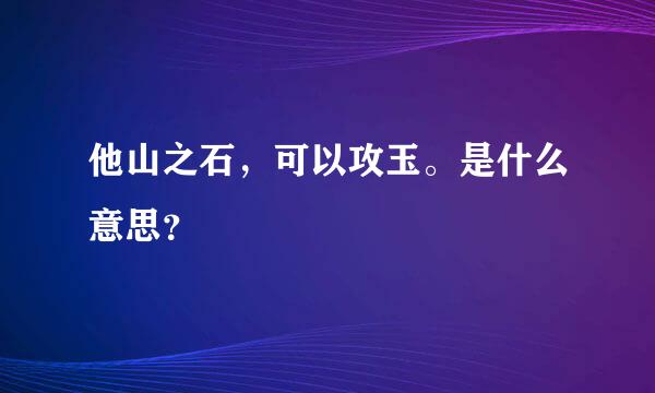 他山之石，可以攻玉。是什么意思？