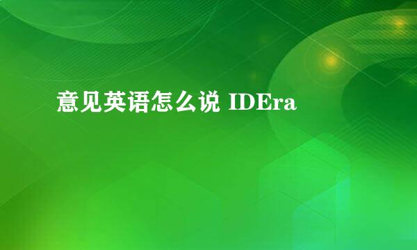 意见英语怎么说 IDEra