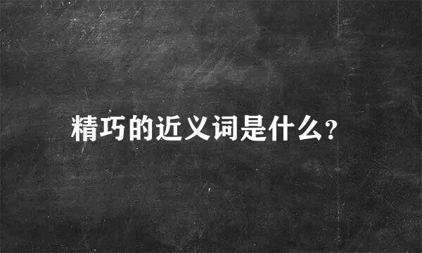 精巧的近义词是什么？