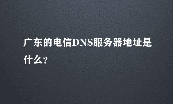 广东的电信DNS服务器地址是什么？