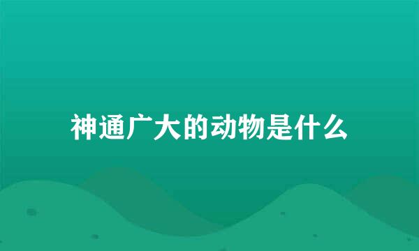 神通广大的动物是什么