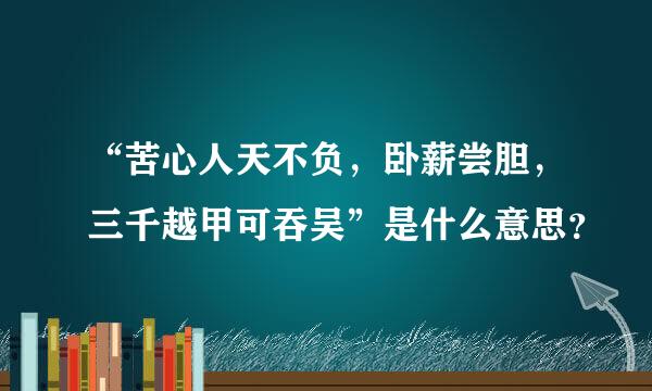 “苦心人天不负，卧薪尝胆，三千越甲可吞吴”是什么意思？