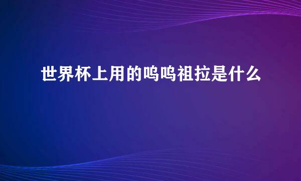 世界杯上用的呜呜祖拉是什么