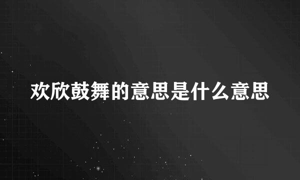 欢欣鼓舞的意思是什么意思