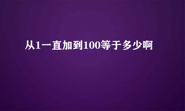 从1一直加到100等于多少啊