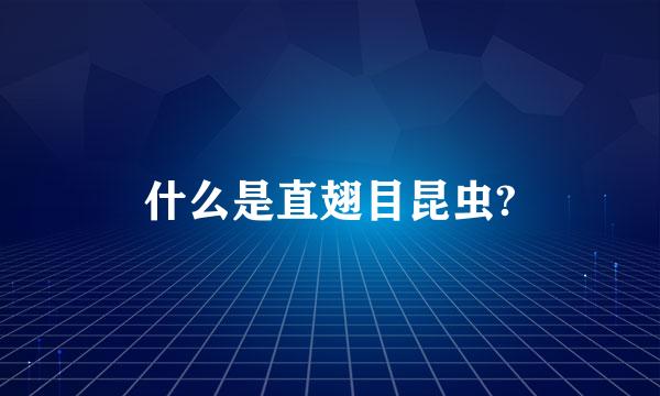 什么是直翅目昆虫?