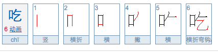 吃的笔顺是