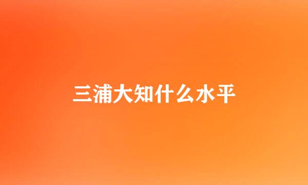 三浦大知什么水平