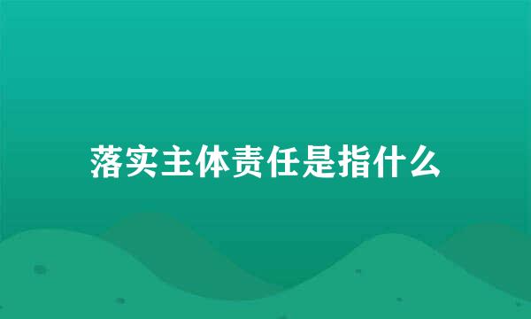 落实主体责任是指什么