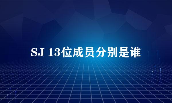 SJ 13位成员分别是谁