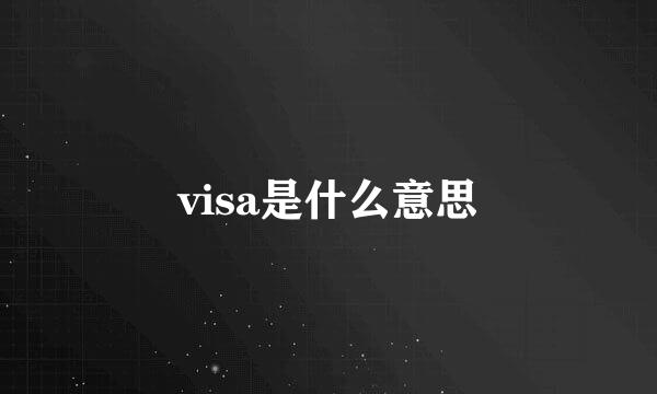 visa是什么意思