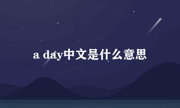 a day中文是什么意思