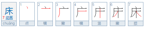 床字笔顺笔画顺序