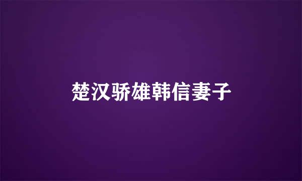 楚汉骄雄韩信妻子