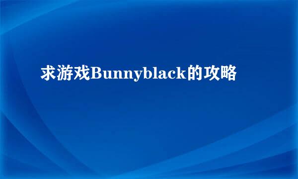 求游戏Bunnyblack的攻略