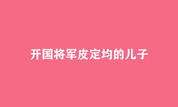 开国将军皮定均的儿子