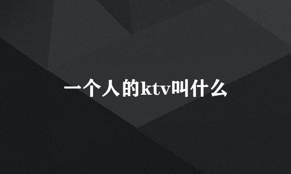 一个人的ktv叫什么