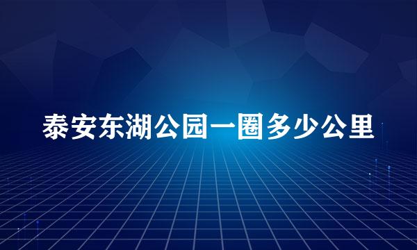 泰安东湖公园一圈多少公里